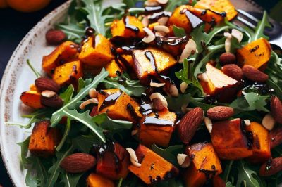 Arugula and Roasted Butternut Squash Salad with Balsamic Vinaigrette