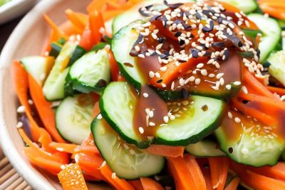 Asian Cucumber and Carrot Salad with Sesame Dressing