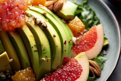 Avocado and Grapefruit Salad with Honey Mustard Dressing