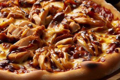 BBQ Chicken and Smoked Gouda Pizza with Pretzel Crust