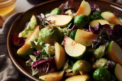 Brussels Sprouts and Apple Salad with Honey Mustard Dressing