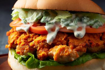 Buffalo Chicken Sandwich with Blue Cheese Dressing