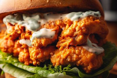 Buffalo Chicken Sandwich with Ranch and Lettuce