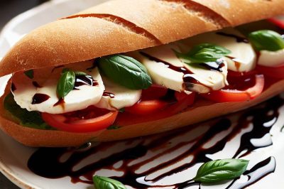 Caprese Baguette Sandwich with Balsamic Glaze