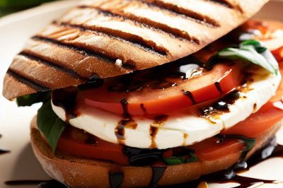 Caprese Panini with Fresh Mozzarella, Tomato, and Balsamic Glaze