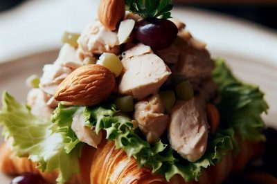 Chicken Salad with Grapes and Almonds on Croissant