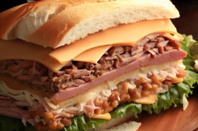 Cuban Sandwich with Ham, Pork, Swiss, and Mustard