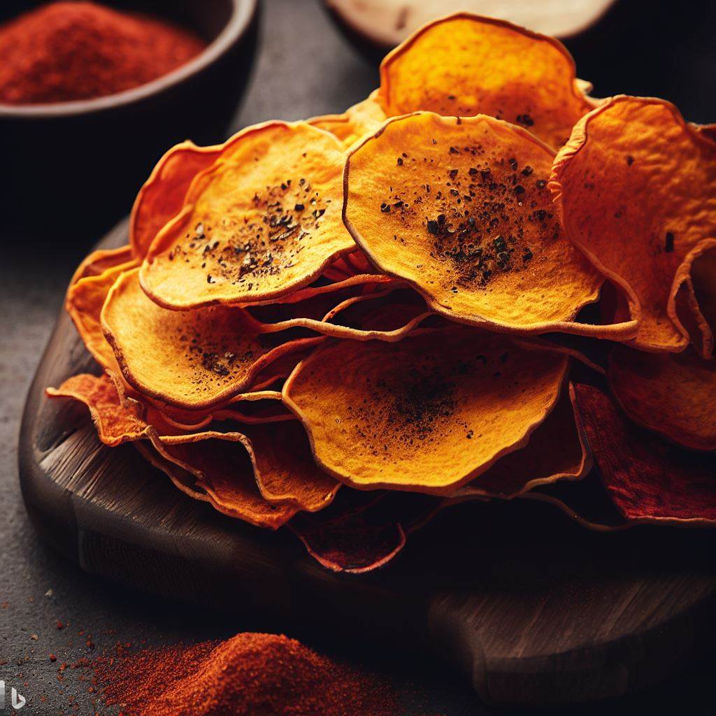 Dehydrated Butternut Squash Chips with Paprika