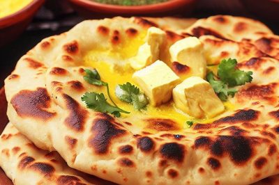 Delicious Indian Paneer Butter Naan