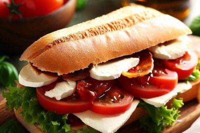 Delicious Tomato and Mozzarella Sandwich