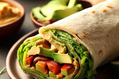 Delicious Veggie Wrap with Avocado and Hummus
