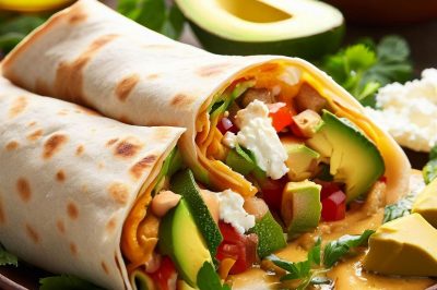 Delicious Veggie Wrap with Hummus, Avocado, and Feta