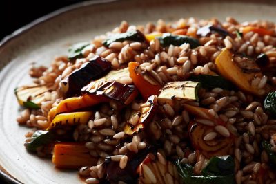 Farro and Roasted Vegetable Salad with Balsamic Vinaigrette