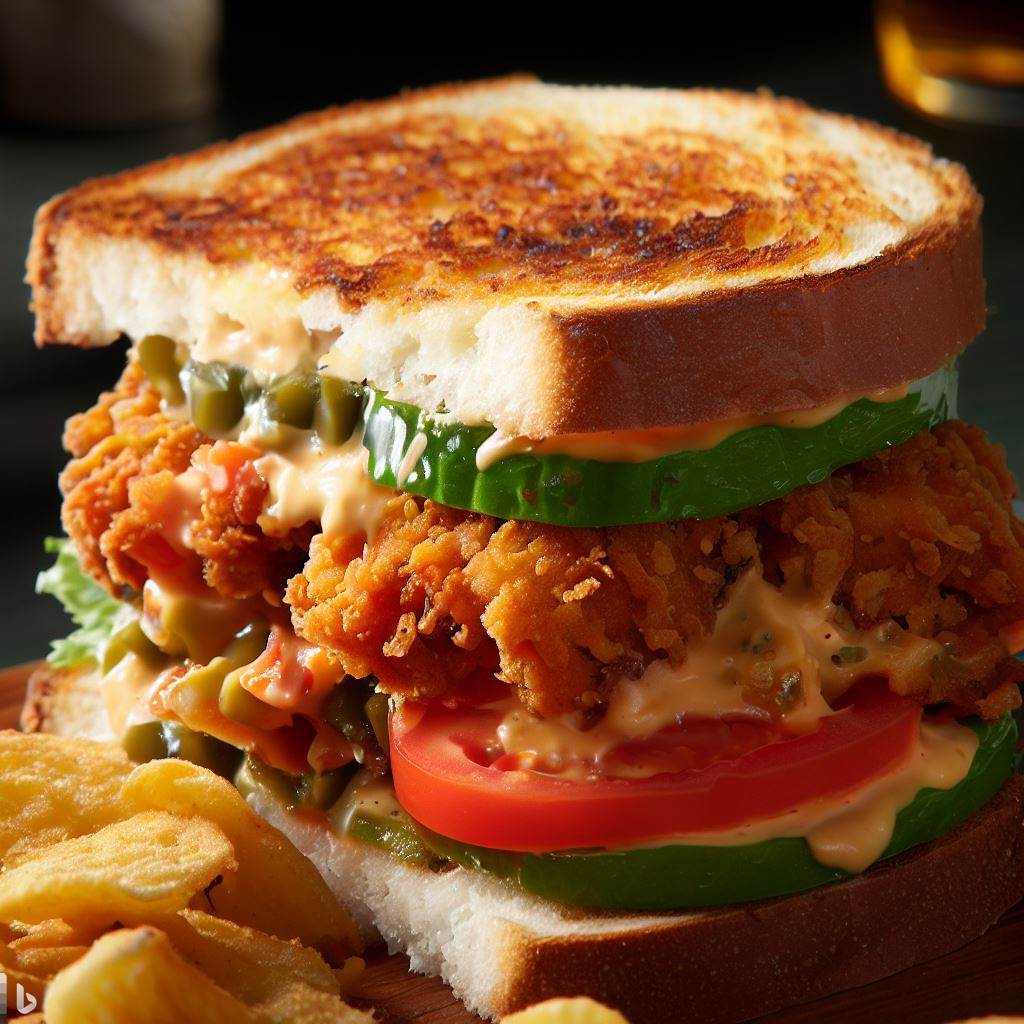 Fried Green Tomato and Pimento Cheese Sandwich