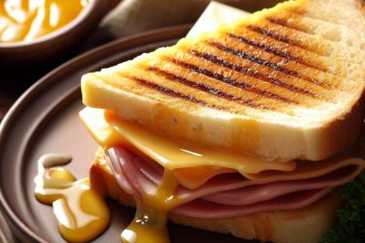 Grilled Cheese and Ham Sandwich with Honey Mustard