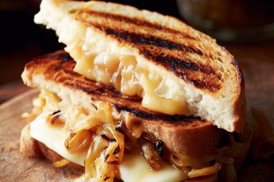 Grilled Cheese with Caramelized Onion and Gouda on Sourdough