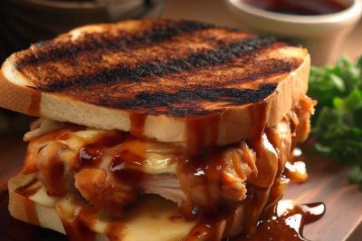 Grilled Cheese with Chicken and BBQ Sauce