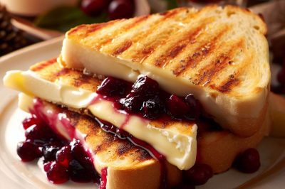 Grilled Cheese with Cranberry Sauce and Brie