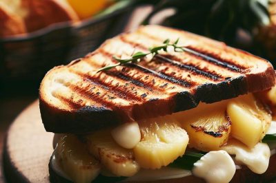 Grilled Cheese with Grilled Pineapple and Mozzarella on Sourdough