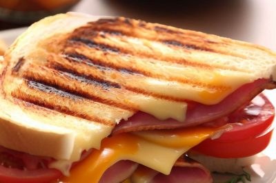 Grilled Cheese with Ham and Tomato Sandwich