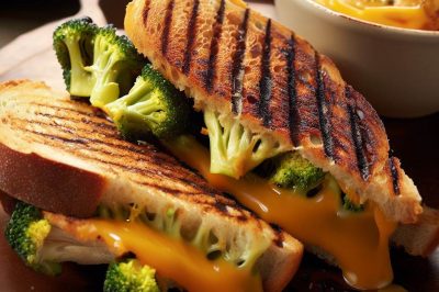 Grilled Cheese with Roasted Broccoli and Cheddar on Sourdough