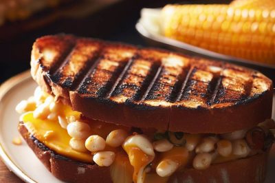 Grilled Cheese with Roasted Corn and Pepper Jack on Sourdough