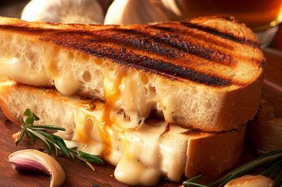 Grilled Cheese with Roasted Garlic and Brie