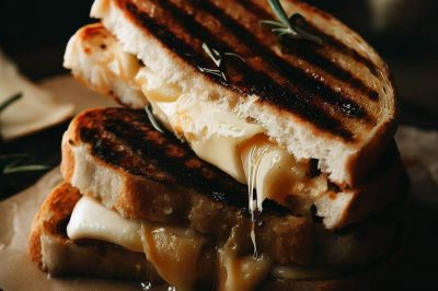 Grilled Cheese with Roasted Garlic and Brie on Sourdough