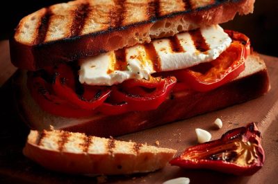 Grilled Cheese with Roasted Red Pepper and Goat Cheese