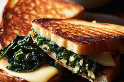 Grilled Cheese with Sautéed Broccoli Rabe and Fontina on Sourdough
