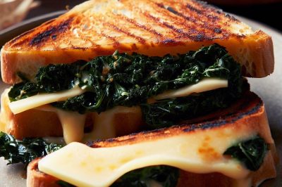 Grilled Cheese with Sautéed Kale and Gruyere on Sourdough