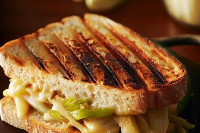 Grilled Cheese with Sautéed Leeks and Gruyere on Sourdough