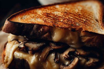 Grilled Cheese with Sautéed Mushrooms and Fontina on Sourdough