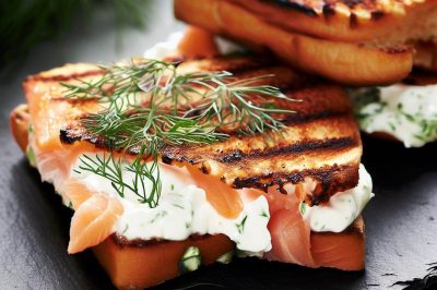 Grilled Cheese with Smoked Salmon and Dill Cream Cheese