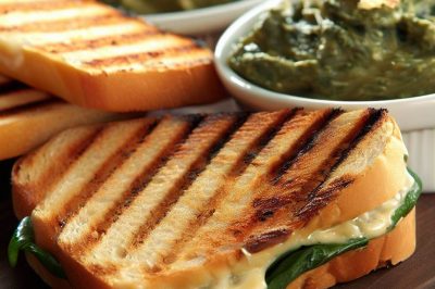 Grilled Cheese with Spinach and Artichoke Dip on Sourdough