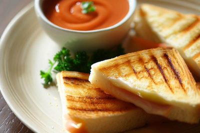 Grilled Cheese with Tomato Soup Dipping Sauce