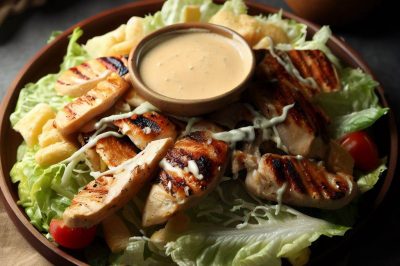 Grilled Chicken Caesar Salad with Homemade Dressing