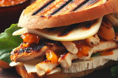 Grilled Chicken and Brie with Apricot Jam Sandwich