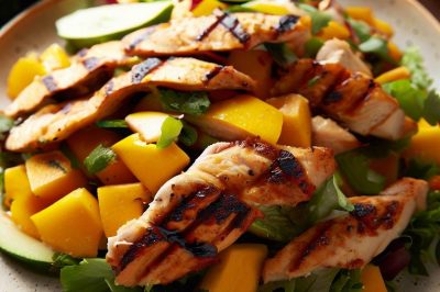 Grilled Chicken and Mango Salad with Cilantro Lime Dressing