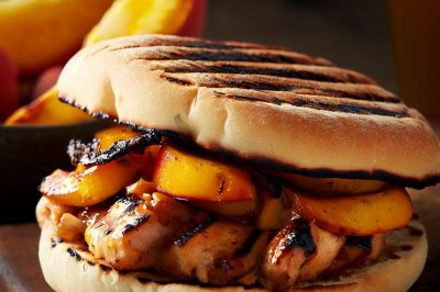 Grilled Chicken and Peach Chutney Sandwich