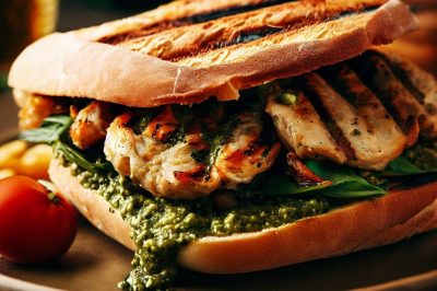 Grilled Chicken and Pesto Sandwich