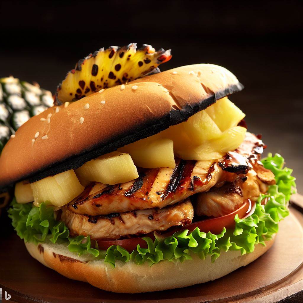 Grilled Chicken and Pineapple Sandwich