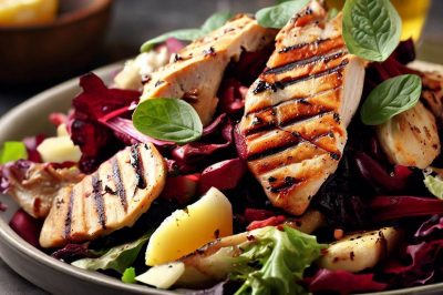 Grilled Chicken and Roasted Beet Salad with Lemon Vinaigrette