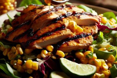 Grilled Chicken and Roasted Corn Salad with Chipotle Lime Dressing