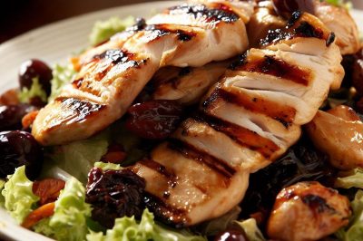 Grilled Chicken and Roasted Grape Salad with Balsamic Vinaigrette