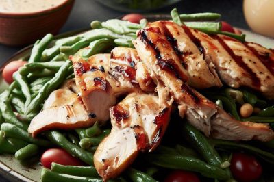 Grilled Chicken and Roasted Green Bean Salad with Dijon Vinaigrette