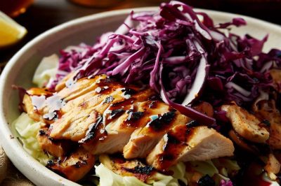 Grilled Chicken and Roasted Red Cabbage Salad with Apple Cider Vinaigrette