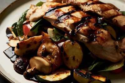 Grilled Chicken and Roasted Vegetable Salad with Balsamic Vinaigrette