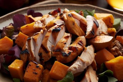 Grilled Chicken and Sweet Potato Salad with Apple Cider Vinaigrette