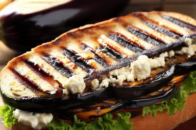 Grilled Eggplant and Feta Sandwich
